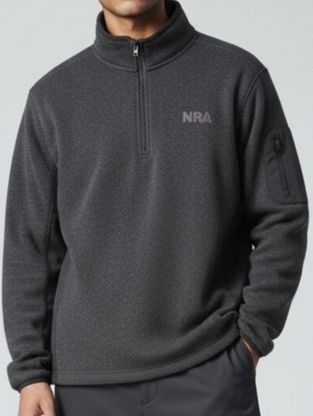 NRA Men's Heather Gray Zip Up XL